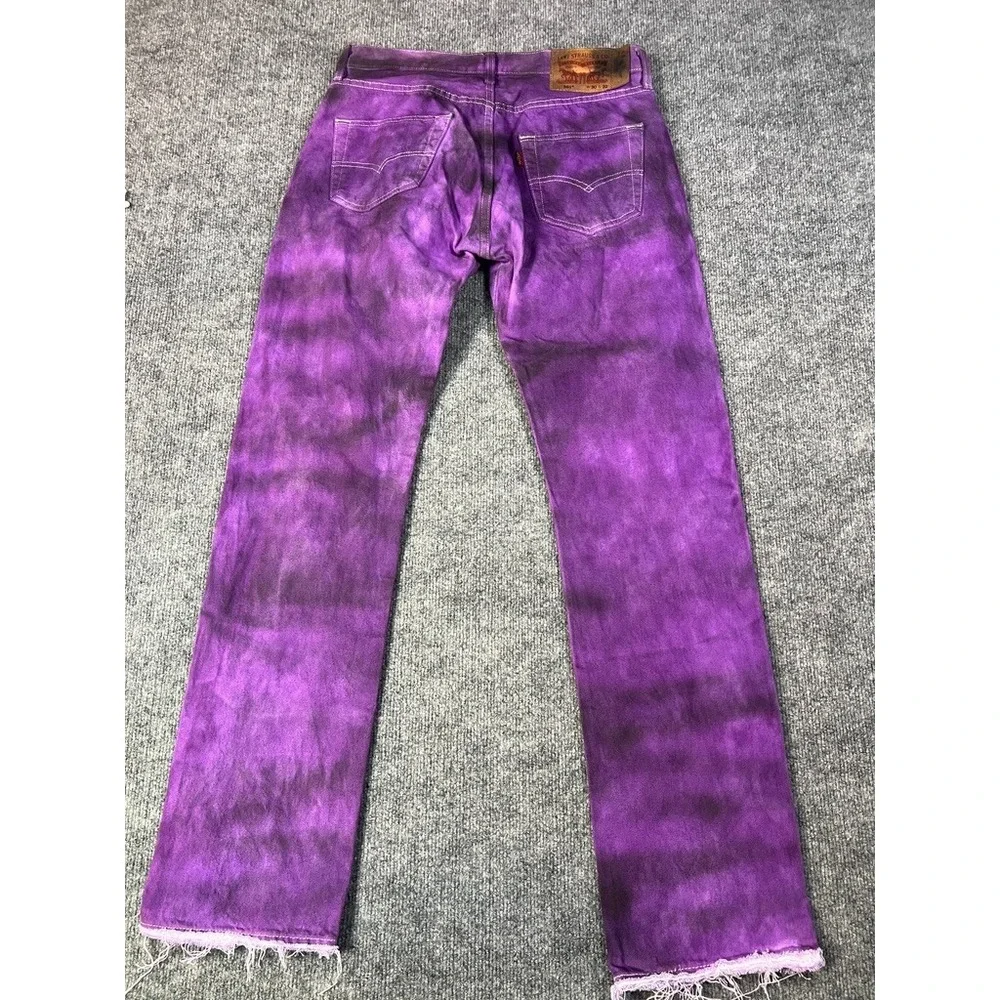 Levi's Men's 501 W30 L32 Purple Overdyed Jeans Y2K Grunge Streetwear Depop Skate - Picture 12 of 15